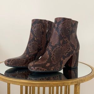 Snake skin booties